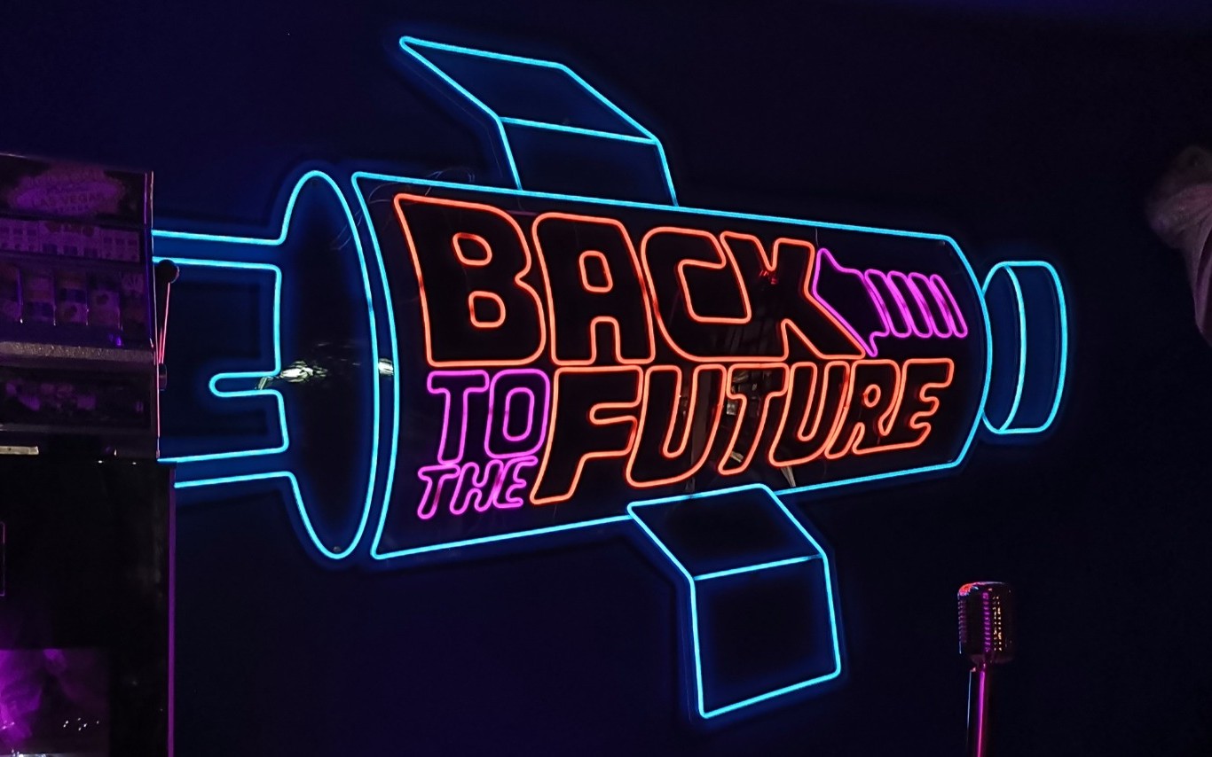 Back to the Future neon installation